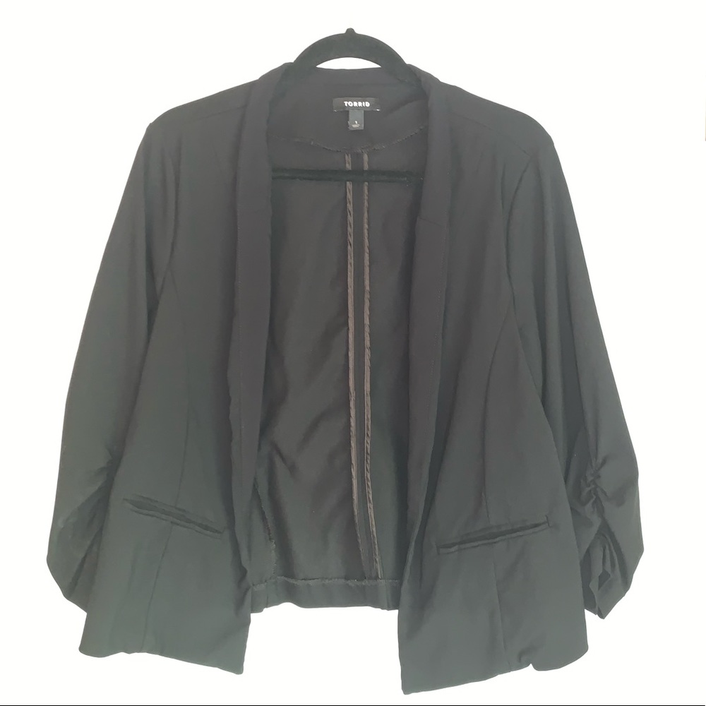 TORRID Black Stretch Open Front Blazer SZ 1X 14 16